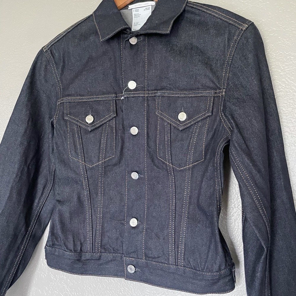 New Helmut Lang Femme Trucker Indigo Denim Jacket - Picture 4 of 14